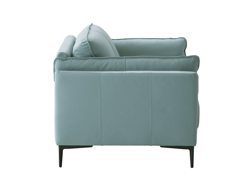 Mesut - Top Grain Leather Loveseat - Sage Green