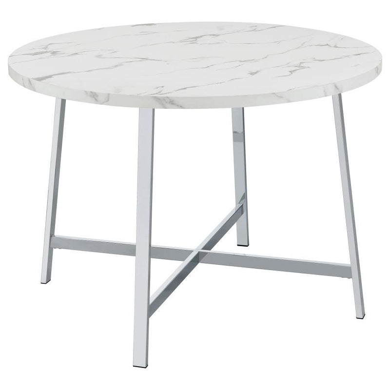 Alcott - Round Dining Table Faux Marble - Carrara