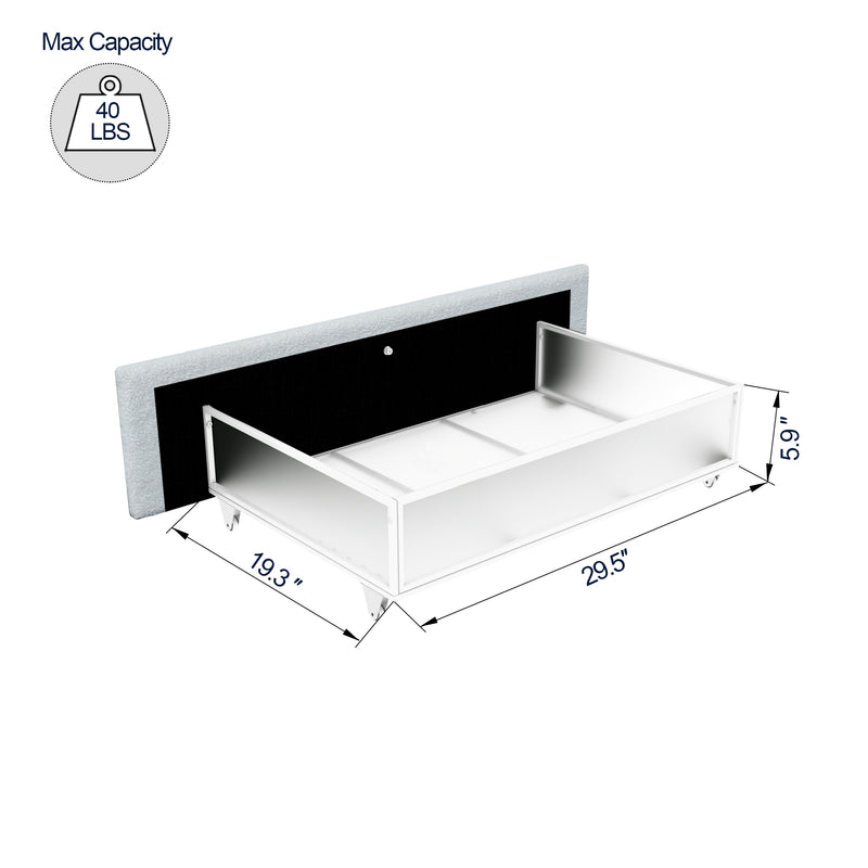 Anda Queen Size Ivory Boucle Upholstered Platform Bed with Patented 4 Drawers Storage, Tufted Headboard, Wooden Slat Mattress Support, No Box Spring Needed.