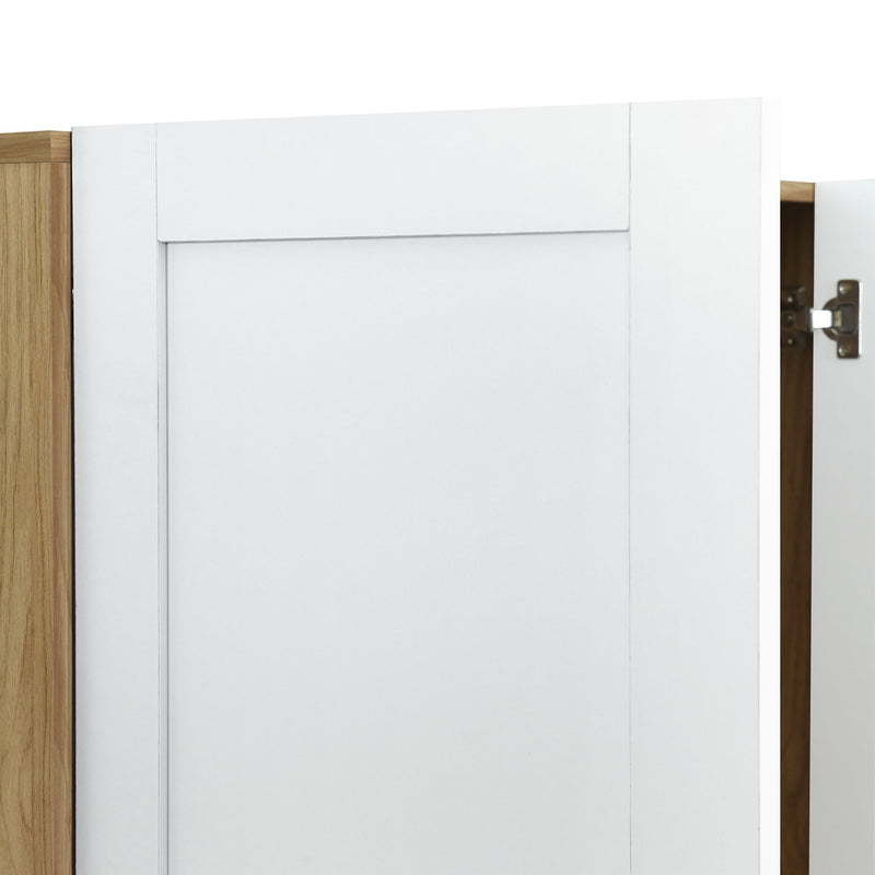 3 Door Storage Wardrobe For Dedroom With Shelves And 2 Drawers, Side Storage Shelves