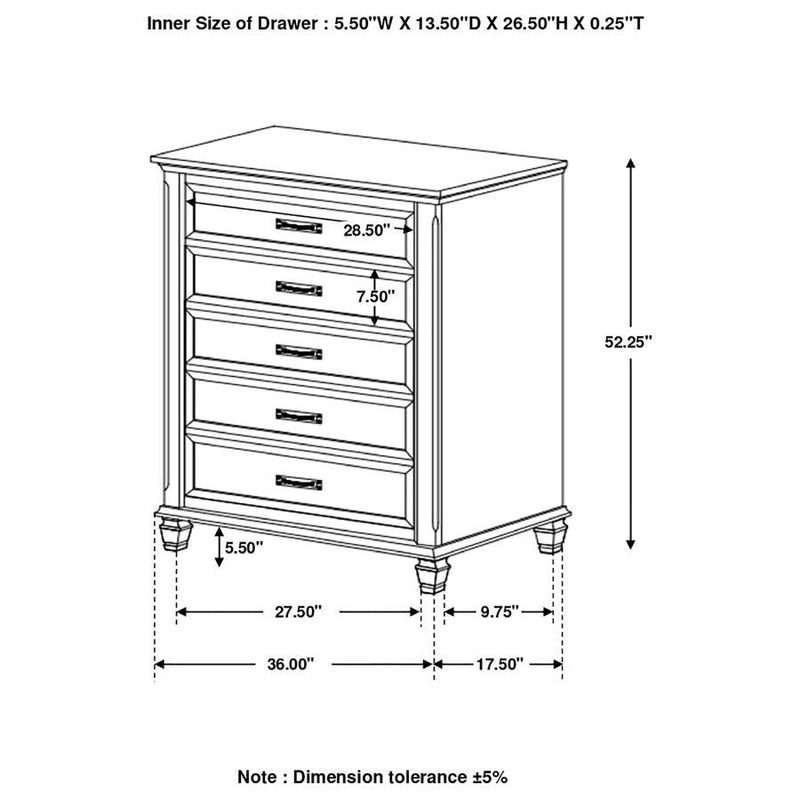 Franco - 5-Drawer Bedroom Chest