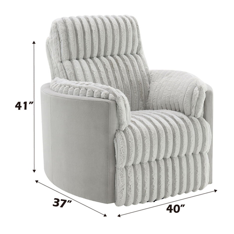 Emee - Glider Recliner With Swivel - Gray Corduroy