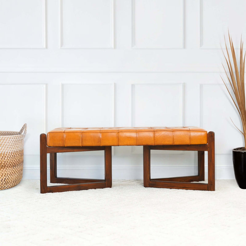 Riley - Bench - Brown / Rustic / Tan