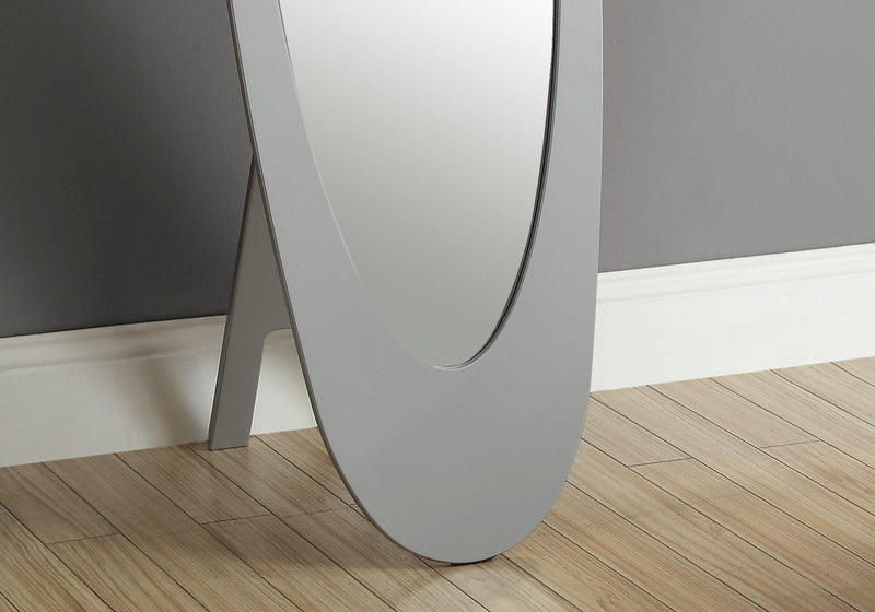 Standing Floor Mirror Full Length Oval Dressing For Bedroom - Gray