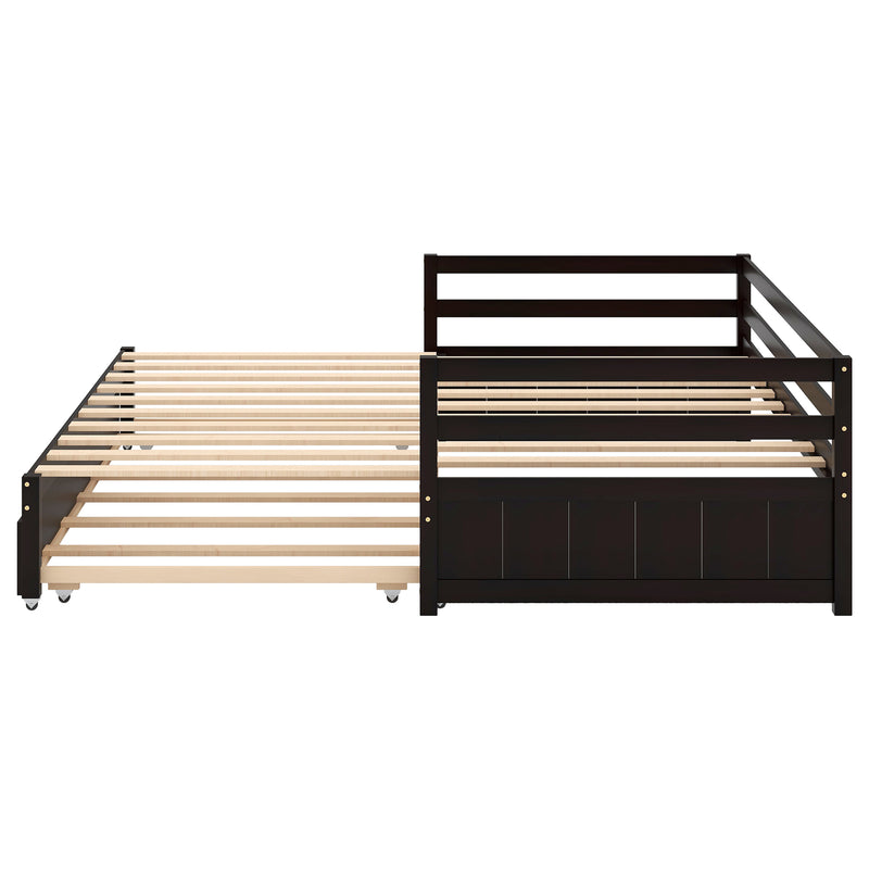 Twin or Double Twin Daybed with Trundle,Espresso