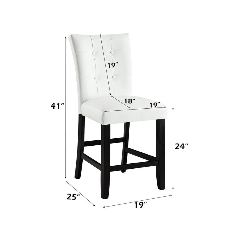 Hussein - Counter Height Chair (Set of 2) - White PU & Black Finish