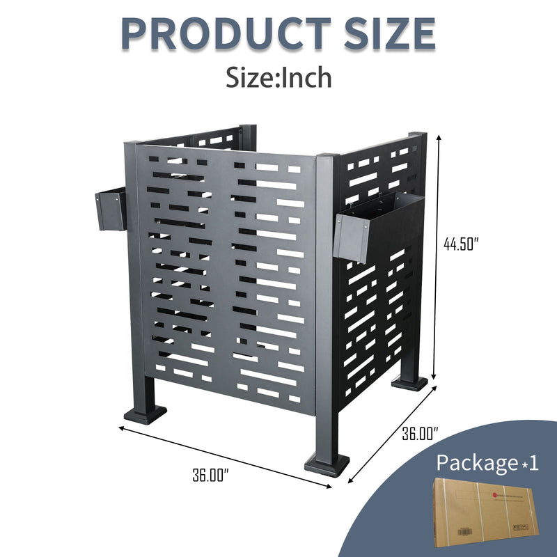 Air Conditioner Fence For Outdoor Units, Metal Privacy Fence Cover, Perfect To Conceal Air Conditioning Units, 3 Fence Panel