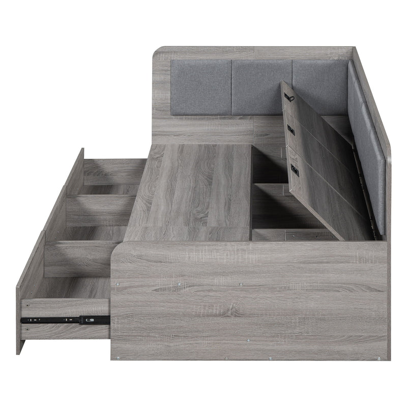 Daybed With Three Drawers And Three Storage Compartments