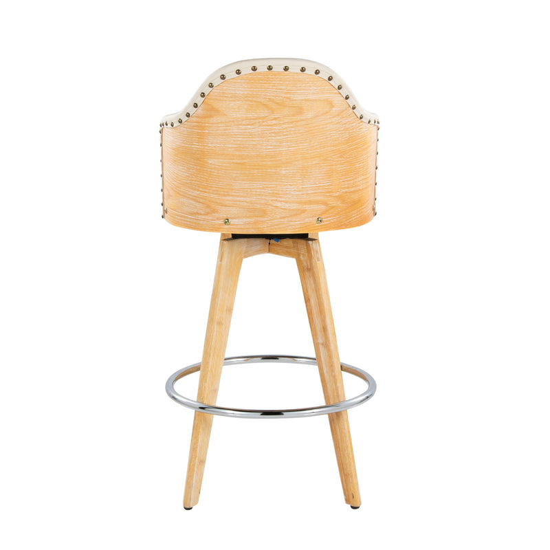 Ahoy - Contemporary Fixed Height Counter Stool & Round Footrest (Set of 2)