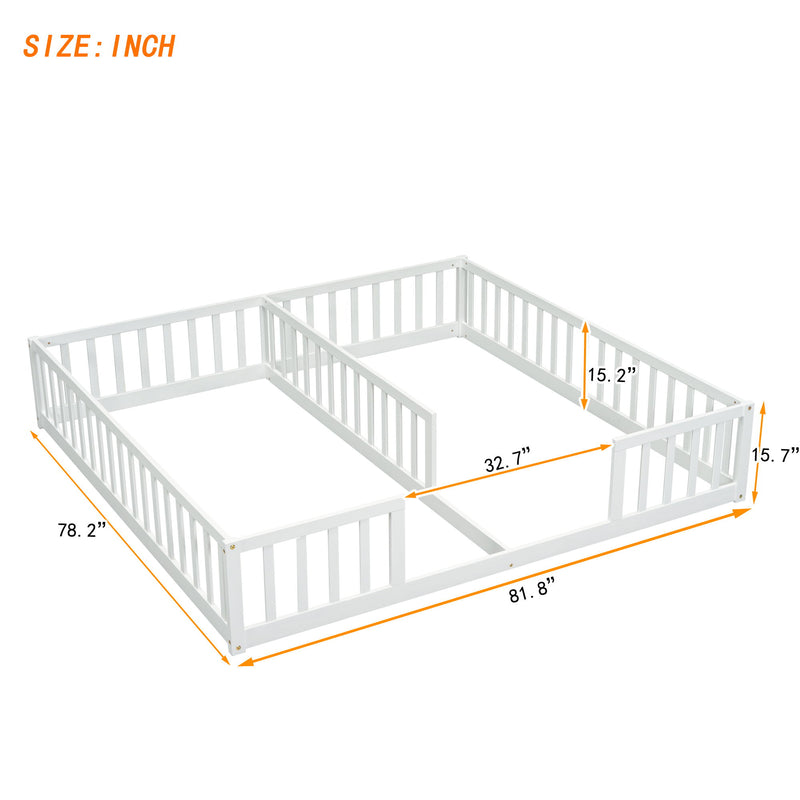 Double Floor Bed With Fence, Guardrails, Without Door