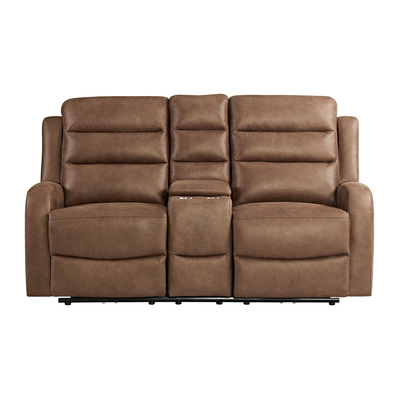 Avanti - PU Power Motion Loveseat With Power Motion Head Recliner & Console