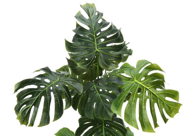 55" Tall, Artificial Plant, Monstera Tree, Indoor, Faux, Fake, Floor, Greenery, Potted, Real Touch, Decorative - Green / Black