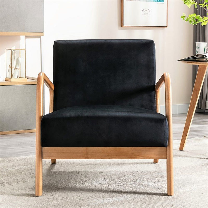 Classic Mid-Century Modern Accent Chairs, Open Framed Armchair With Cushioning