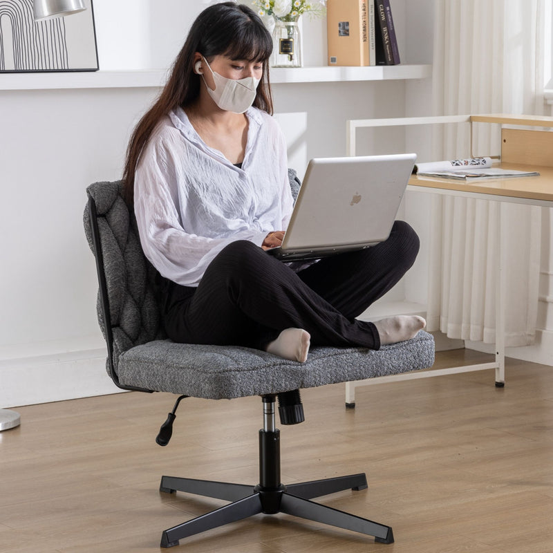 Armless Office Desk Chair No Wheels