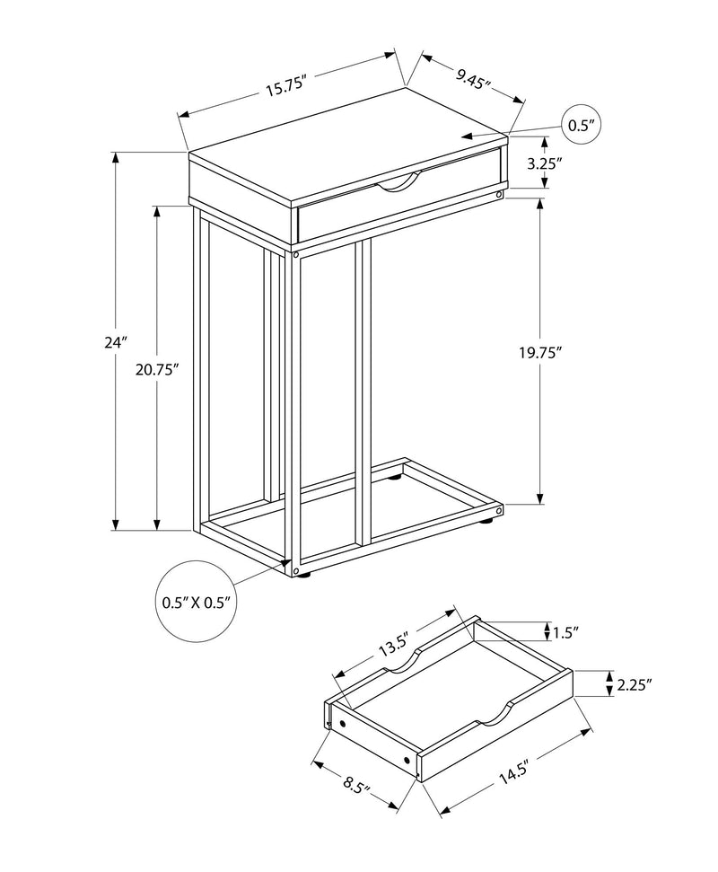 Accent Table, C - Shaped Contemporary & Modern Design