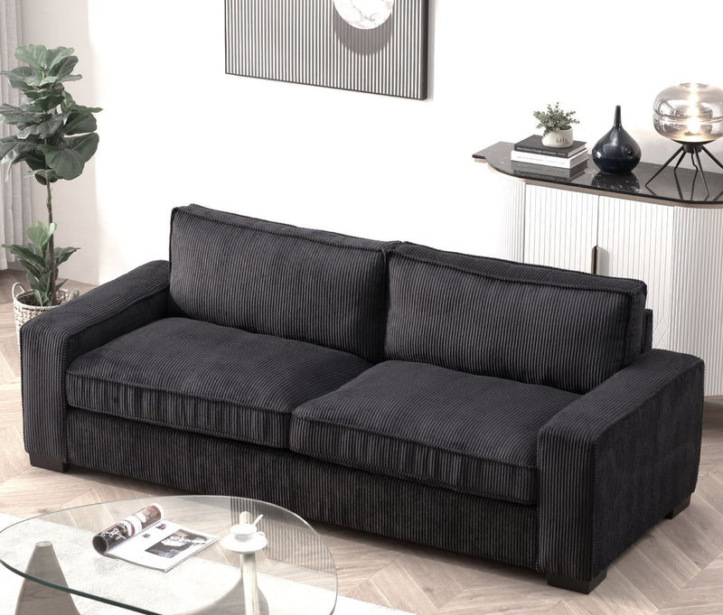 Luxe - Corduroy Sofa With Sleek Design, Spacious And Comfortable 3 Seater Couch