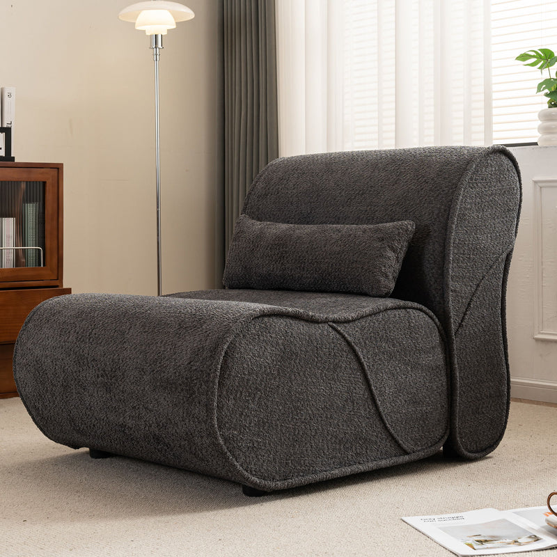 Soft Pellet Velvet Recliner, Comfortable Lounge Chair With Waist Pack Padding, Modern Design, Ideal For Living Room