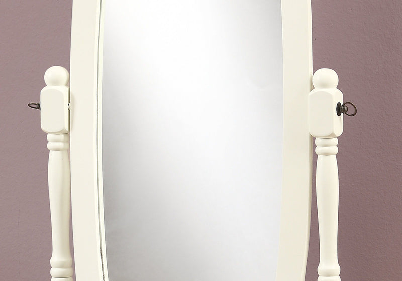 Standing Floor Mirror Full Length Oval Dressing For Bedroom - White