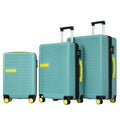 Contrast Color 3 Piece Luggage Set Hardside Spinner Suitcase With Tsa Lock 20" 24' 28" Available