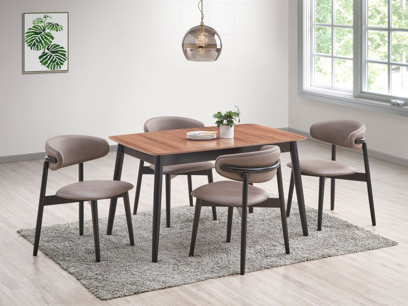 Lanae - Dining Table (Extension Bufferfly Leaf) - Natural / Black