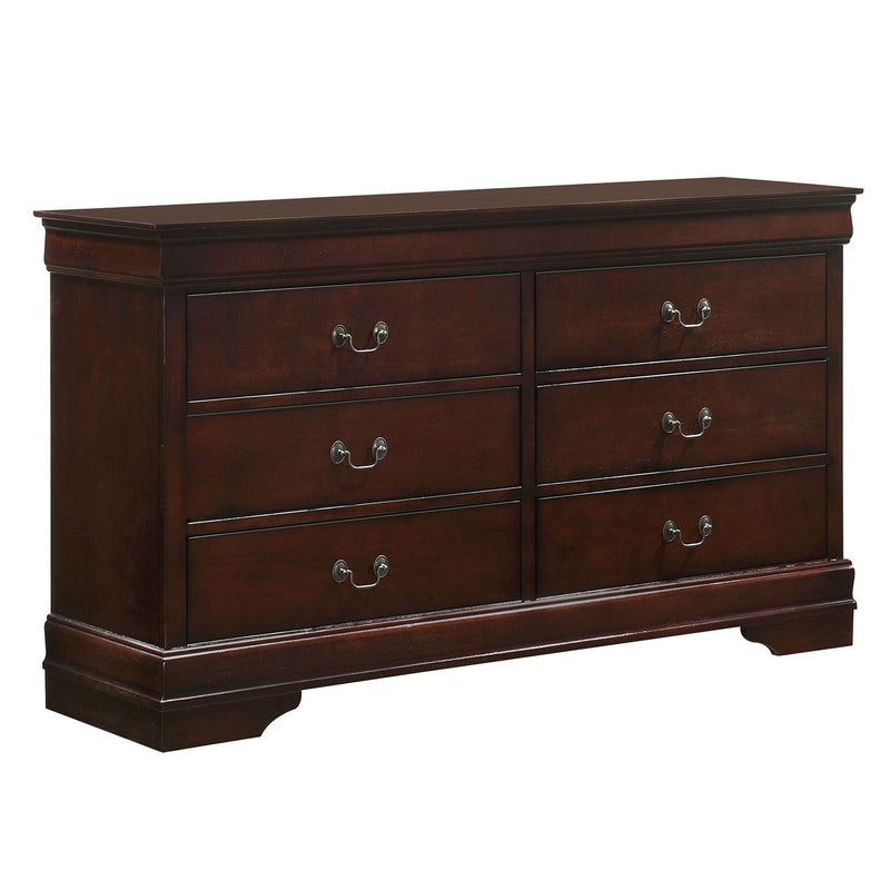 Louis Philippe - 6-Drawer Dresser - Cherry (Sturdy)