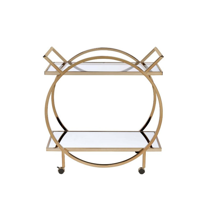 Traverse - Serving Cart - Champagne & Mirrored - Atlantic Fine Furniture Inc