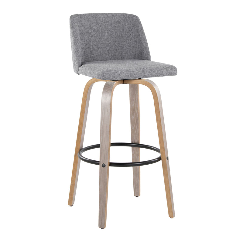 Toriano - Contemporary Fixed Height Barstool With Swivel With Round Footrest Comfort And Style (Set of 2)