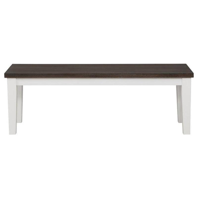 Kingman - Wood Dining Bench - Distressed White - Atlantic Fine Furniture Inc