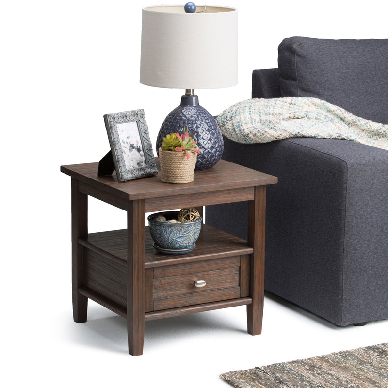 Warm Shaker - End Table - Farmhouse Brown