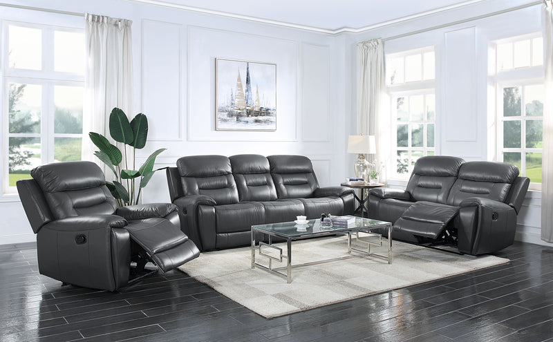 Lamruil - Recliner - Gray Top Grain Leather