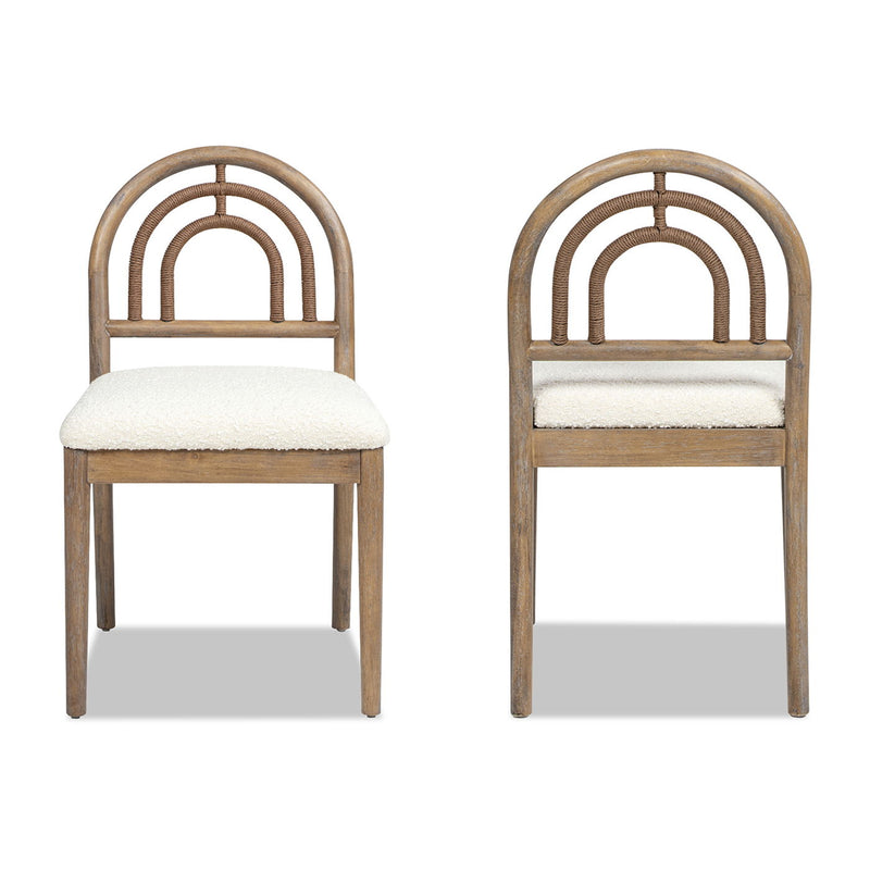 Leon - Arched Back & Upholstered Dining Chair (Set of 2) - Ivory White