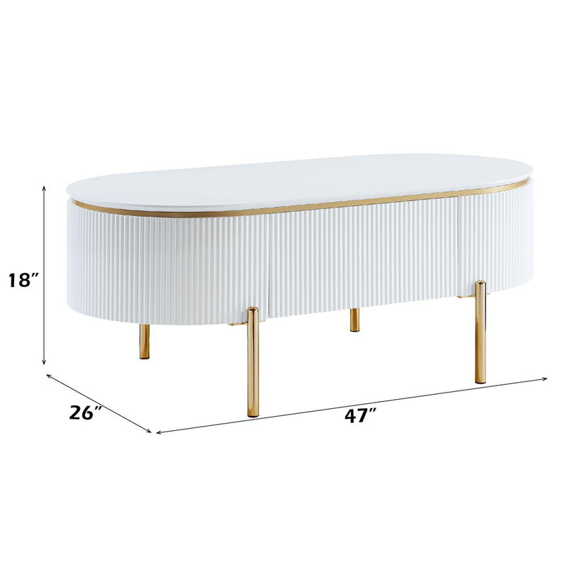 Daveigh - Coffee Table - White High & Gold