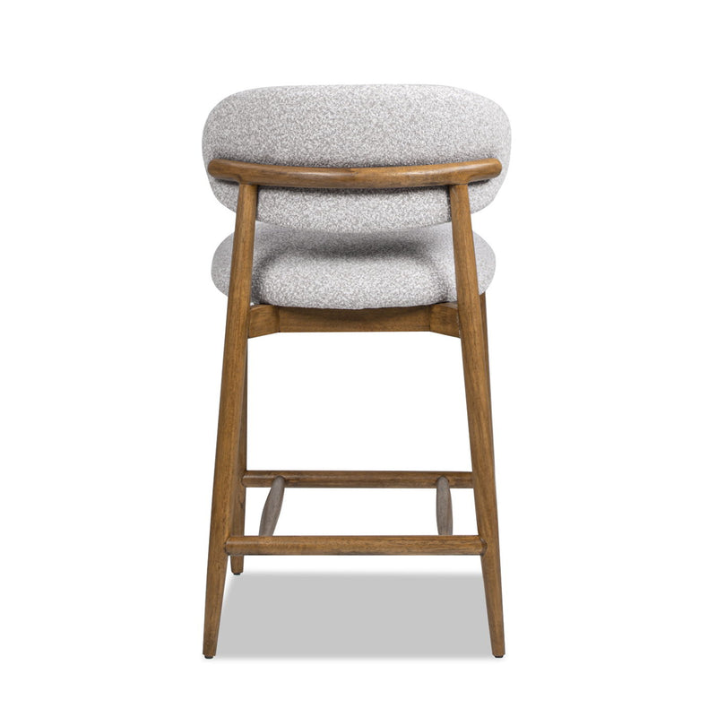 Locke - Modern Upholstered Counter Stool With Frame - Salt / Pepper