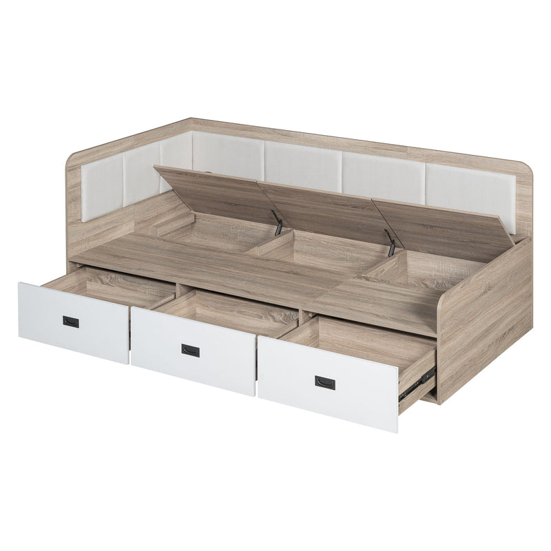 Daybed With Three Drawers And Three Storage Compartments