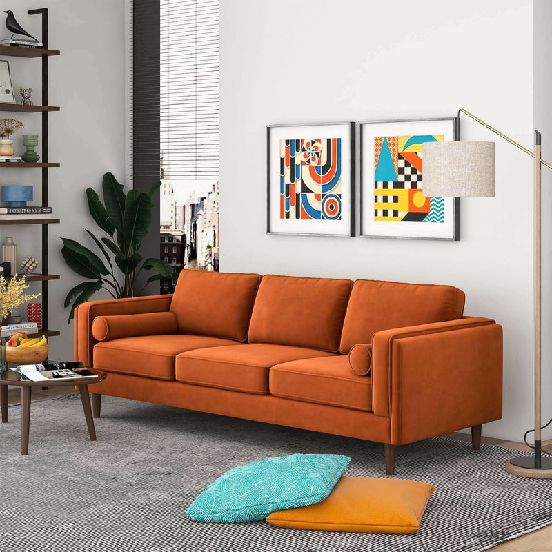 Amber - Mid-Century Modern Luxury Modern Velvet Sofa