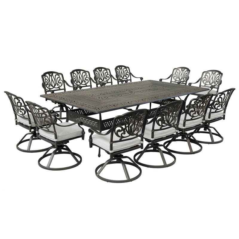 Rectangular Metal Dining Set With Cushions