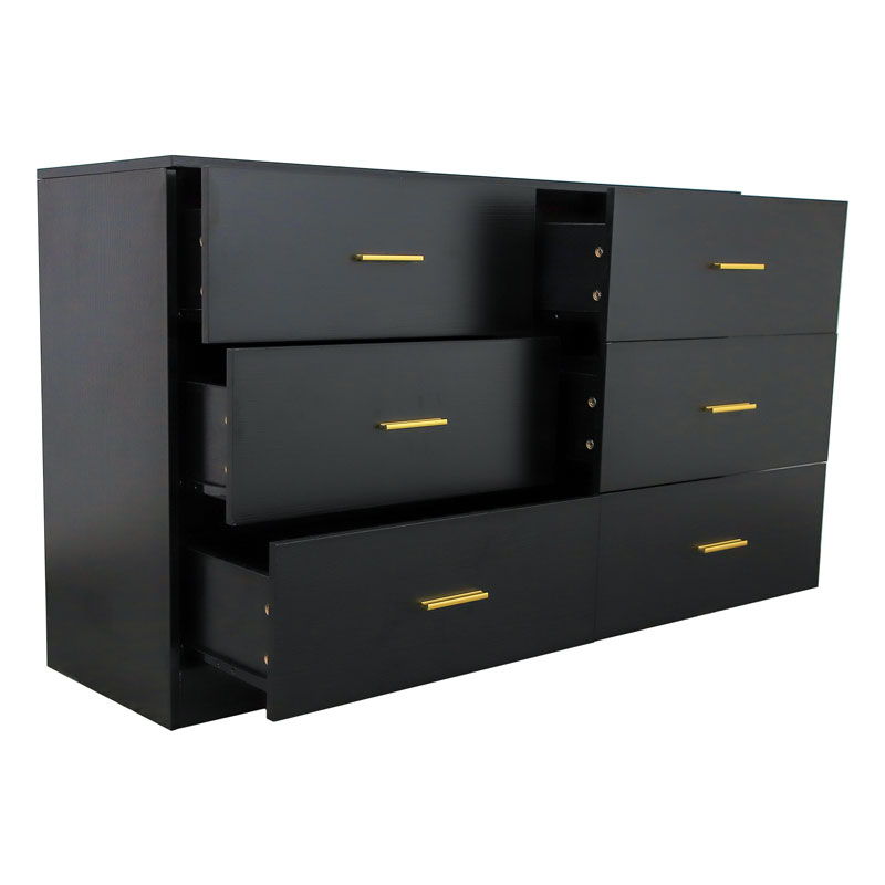 Modern 6 Drawer Dresser For Bedroom, Ample Storage Wide Chest Of Drawers, Sturdy & Safe