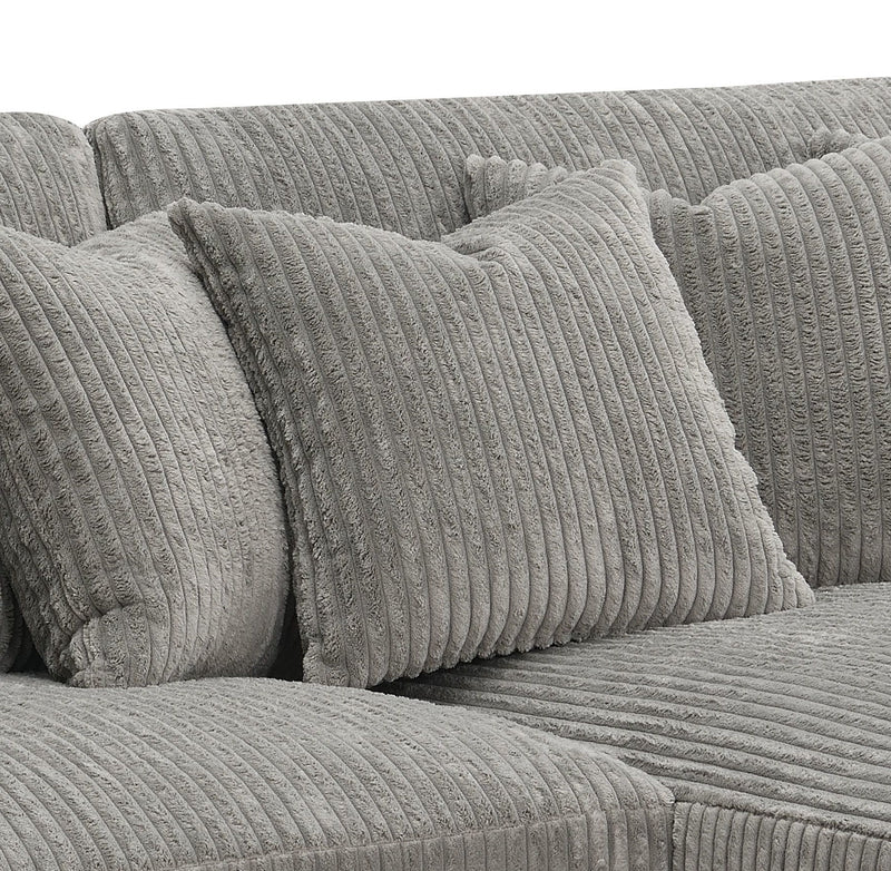 Tavia - Reversible Sectional Sofa With 6 Pillows - Gray