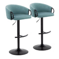 Claire - Contemporary Adjustable Barstool With Swivel With Rounded T Footrest (Set of 2)