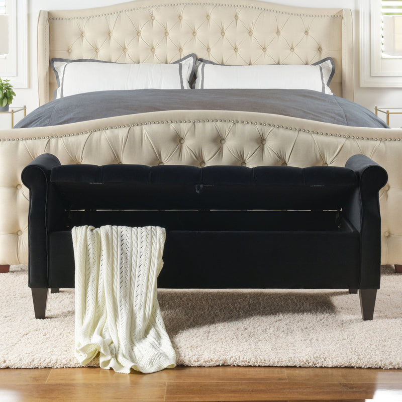 Jacqueline - Tufted Roll Arm Storage Bench