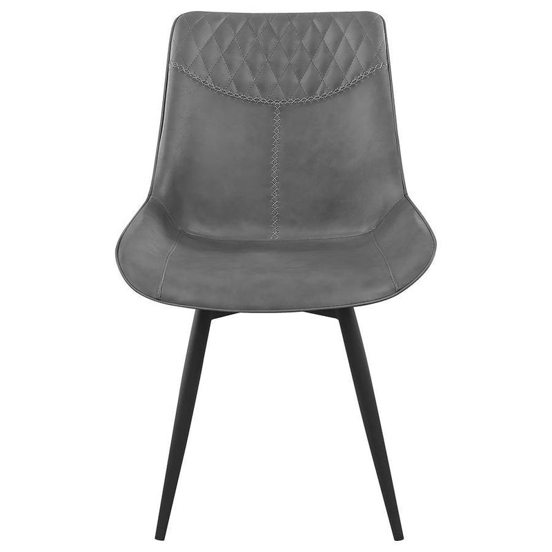 Brassie - Upholstered Swivel Dining Side Chair (Set of 2) - Gray - Atlantic Fine Furniture Inc