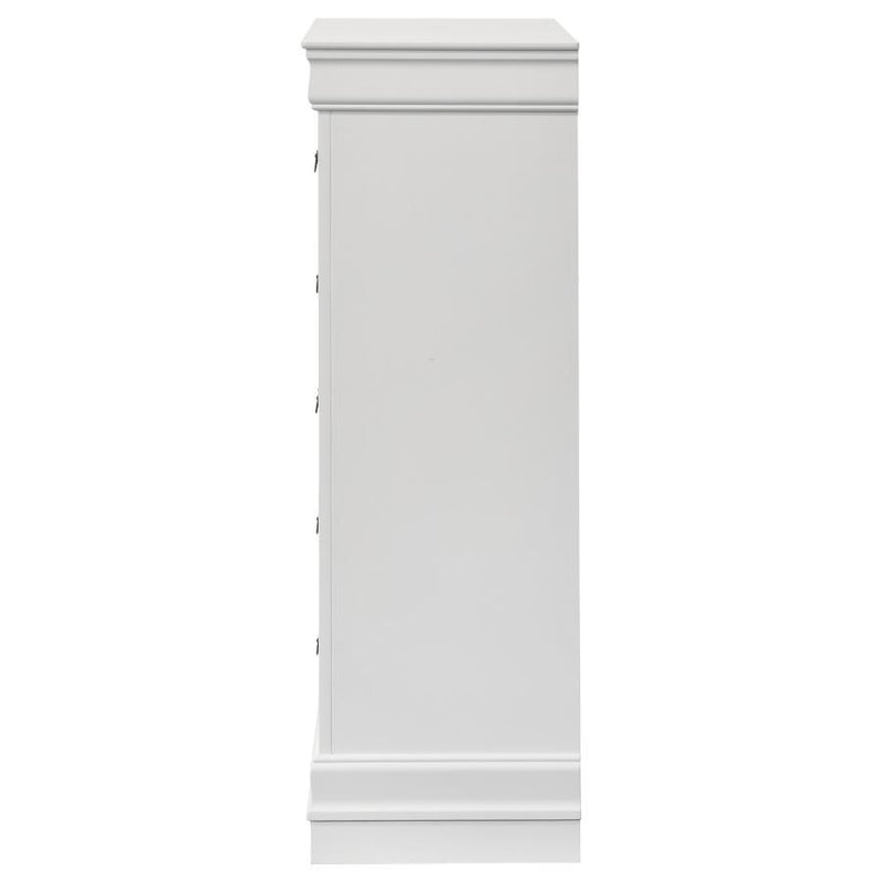 Louis Philippe - 5-Drawer Bedroom Chest - White