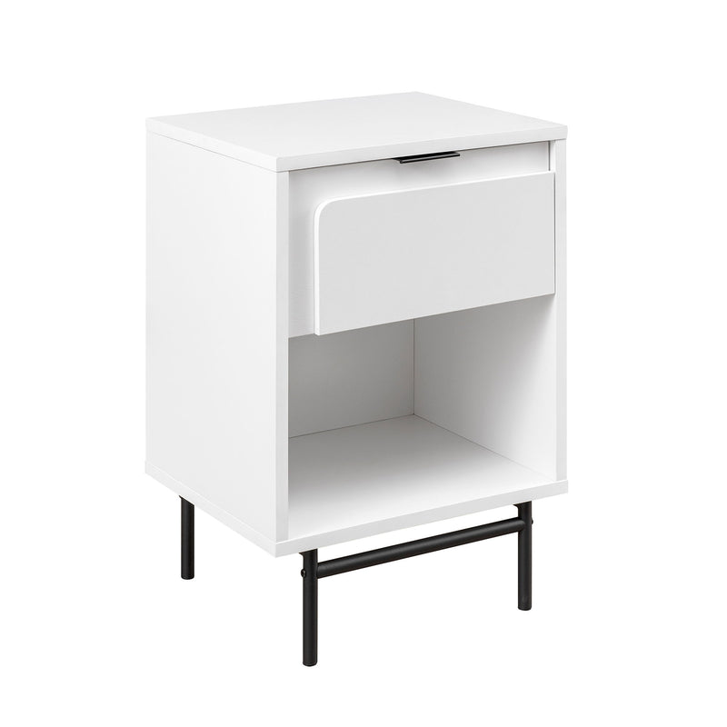 Modern 1 Drawer Nightstand - Solid White