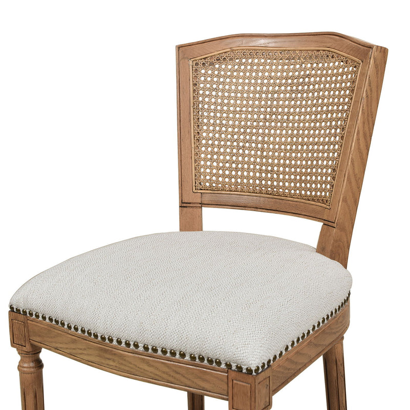 Triomphe - Wicker High Back Armless Counter Bar Stool, Stain Resistant High - White Pepper