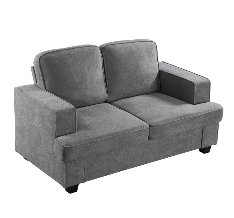 Modern Loveseat, Comfortable 2 Seater Couch With Deep Seating, Loose Back Cushions, Wide Arms