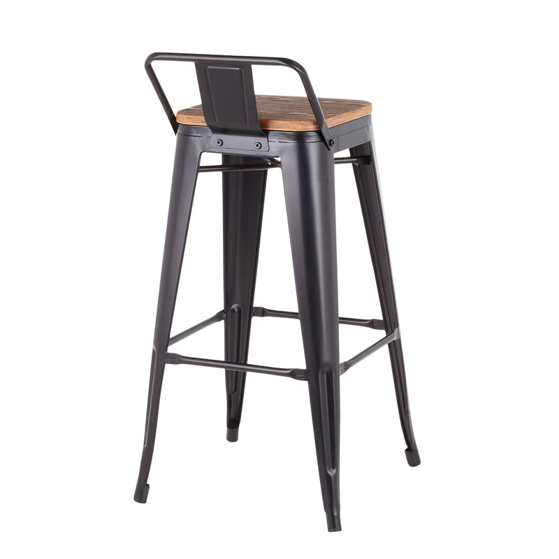 Oregon - Industrial Low Back Barstool (Set of 2) - Black