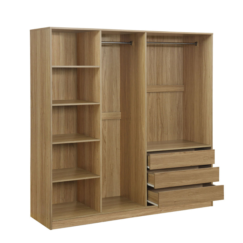 Doorless Storage Wardrobe For Dedroom With Shelves And 3 Drawers