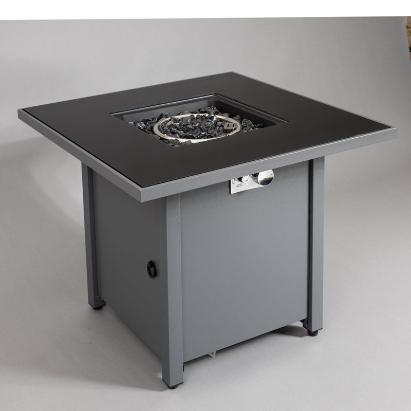 Durable Construction Outdoor Fire Pit Table With Lid - Gray