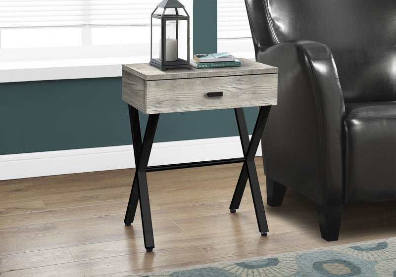 Accent Side X Table, Storage Drawer, Contemporary & Modern