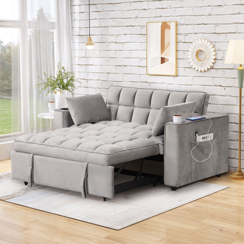 Multi Functional Sofa Bed With Cup Holder And USB Port For Living Room Or Apartments